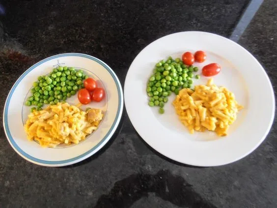 Consider the size of your plate and glass
